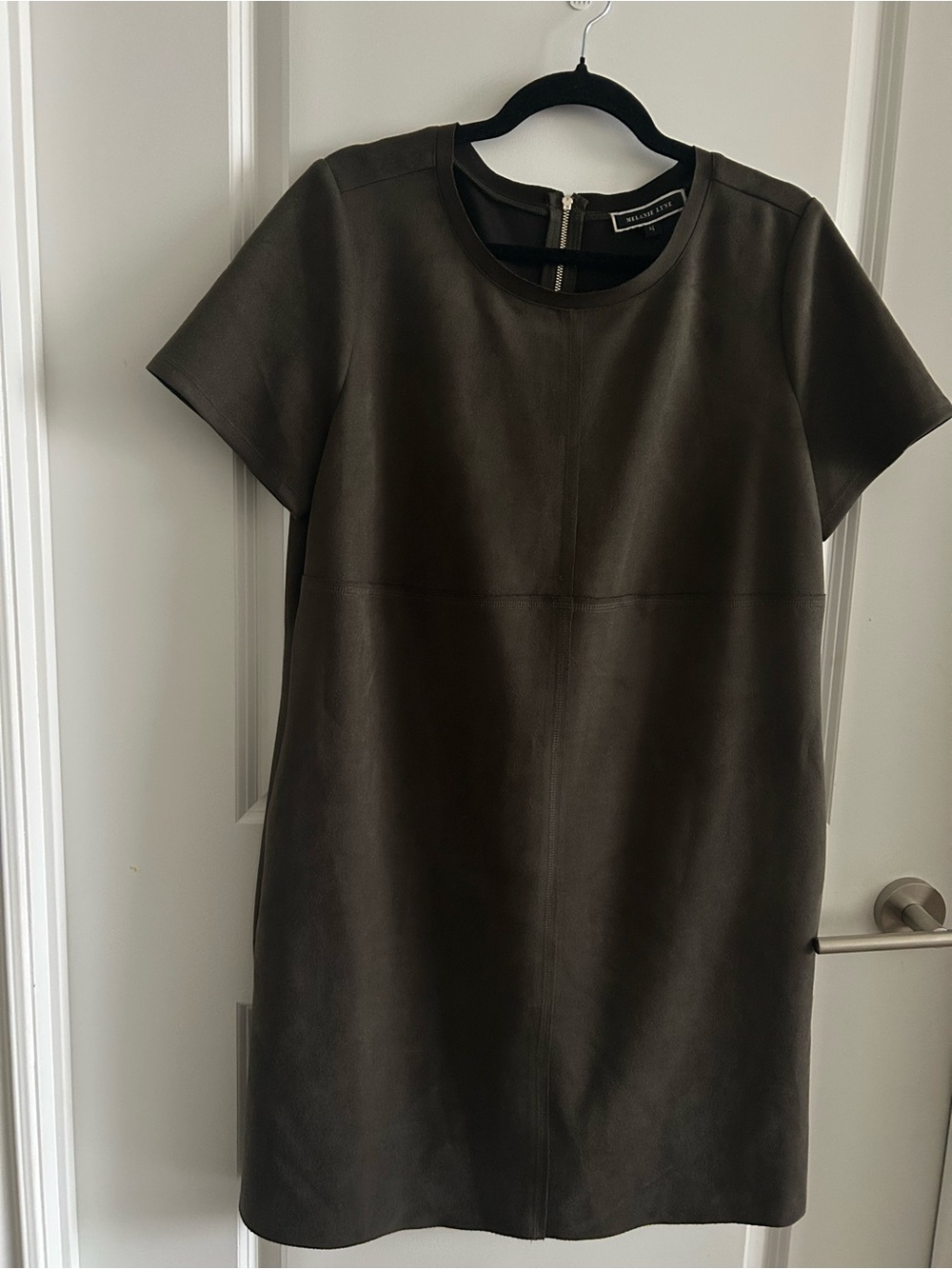 Helmut Lang Dark brown reenShort-Sleeve Shift Dress